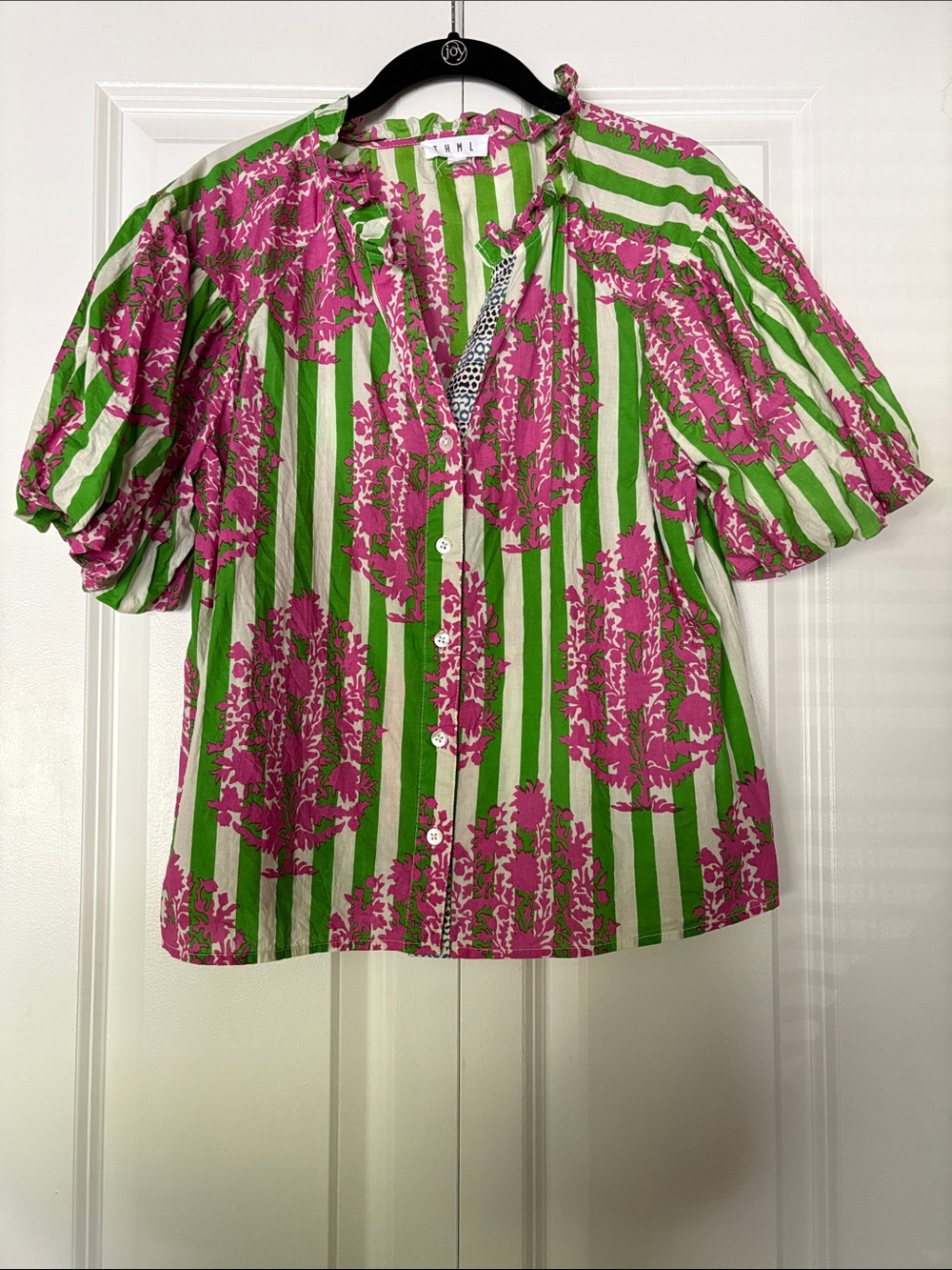 THML Stripe Floral Puff-Sleeve Top - Picture 6 of 9